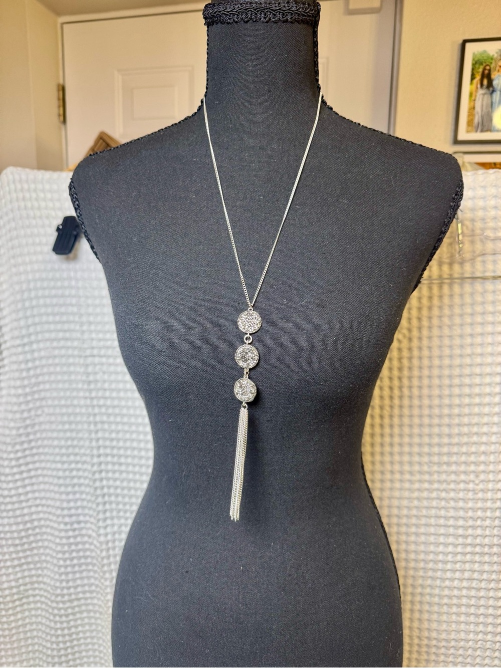 Paparazzi Silver & Turquoise Necklace Lot. Long Tassel & Boho Southwestern-Set 2